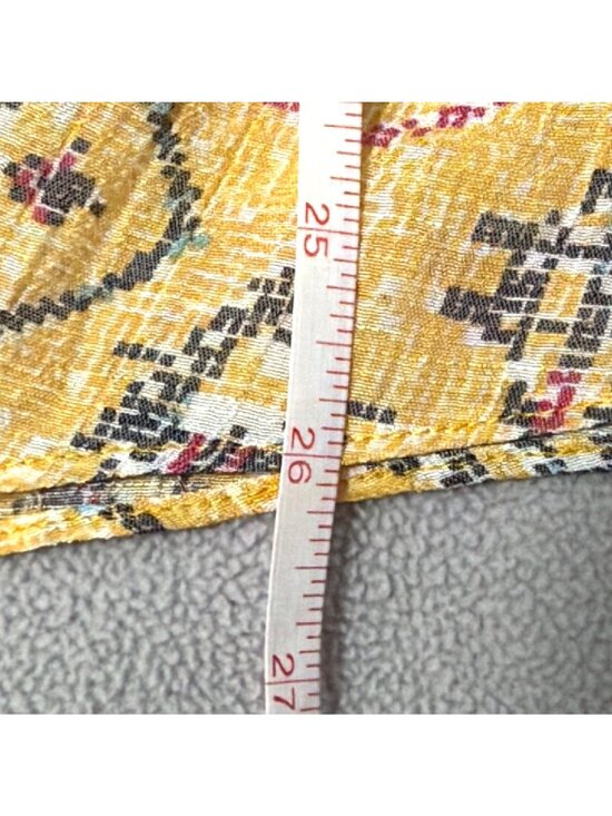 New Directions Curvy Yellow Sleeveless Blouse Tie Front & Button Closure Size 2X - Picture 6 of 6